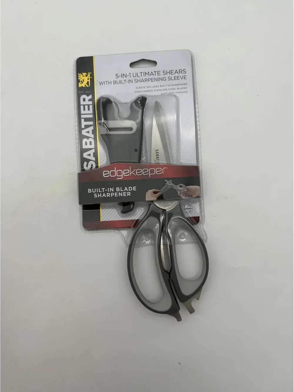 Sabatier 5 in 1 Kitchen Shears with built in sharpener black/gray NWT
